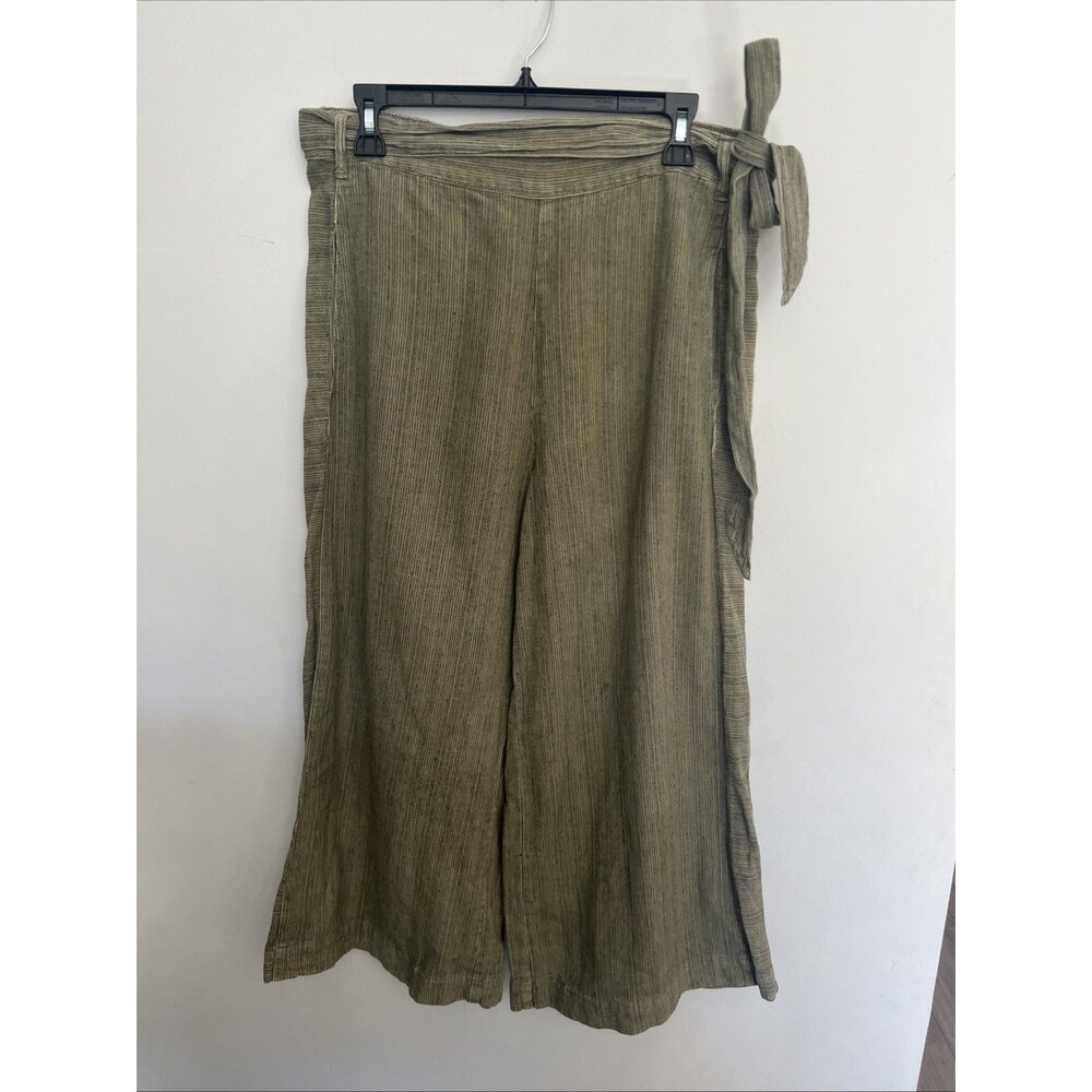 Anthropologie wide leg belted Cropped pants Boho Y2K Grunge Loganlook Medium